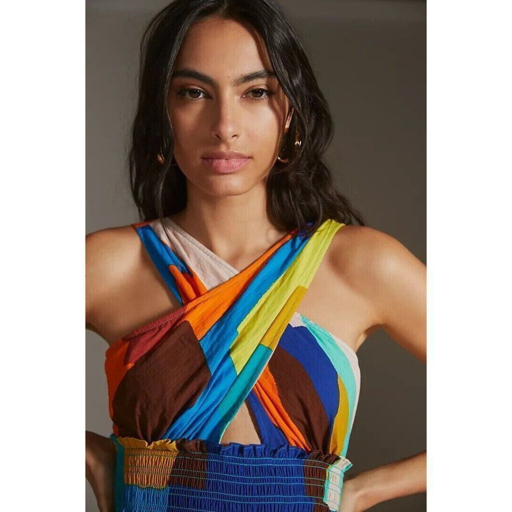 Anthropologie Multicolor Abstract Print Maxi Dress - Picture 2 of 8